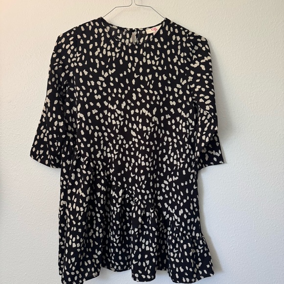 GB girls Other - GB Girls XL Black & White Polka Dot Tiered Ruffle Dress $15